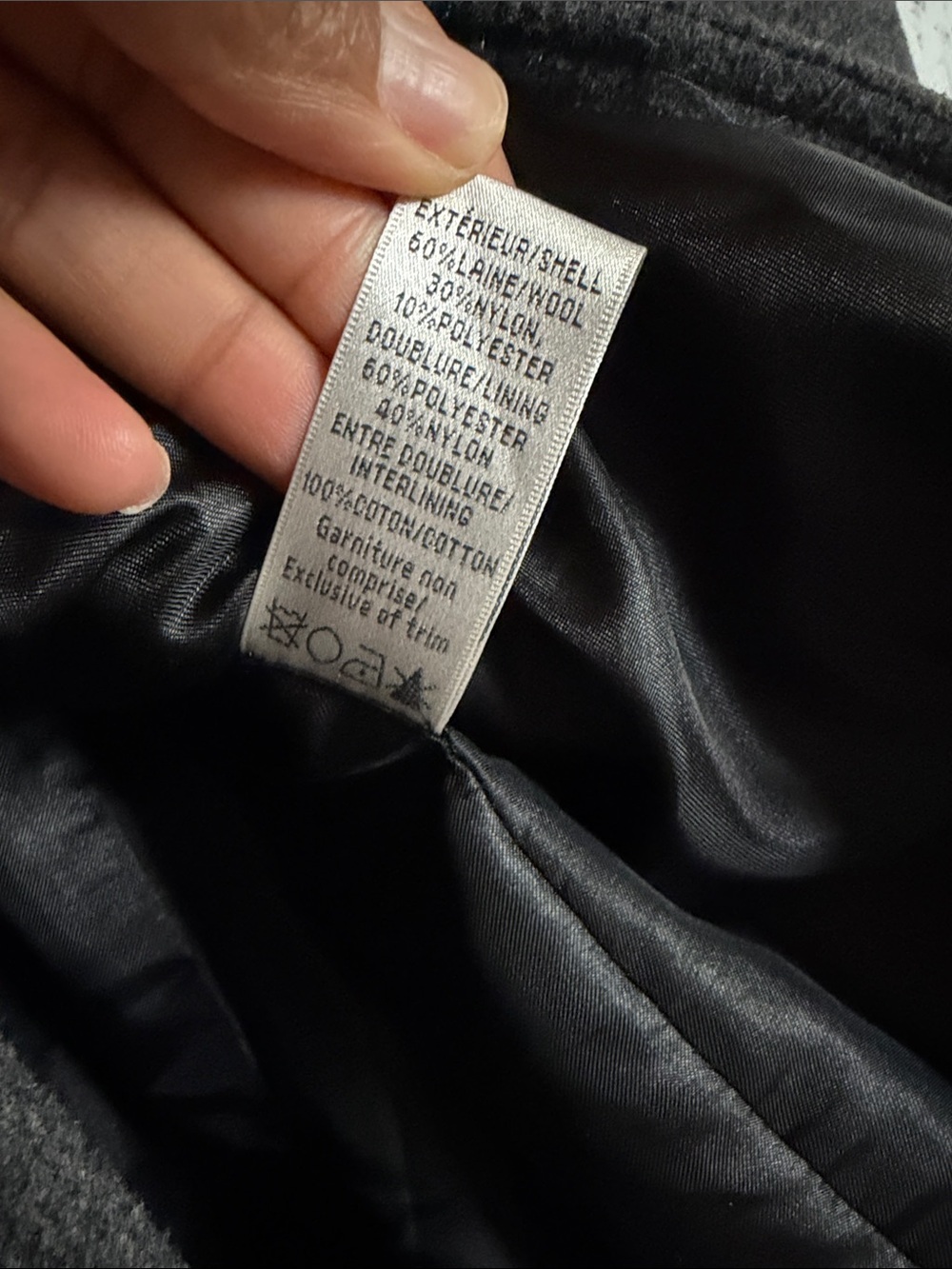 CLEO WOOL Gray Double-Breasted Pea Coat,12 - Picture 14 of 14
